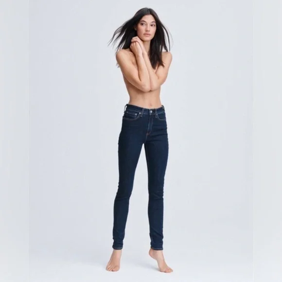 RAG & BONE Nina High-Rise Skinny Jeans in Marine Blue 26 Jeans